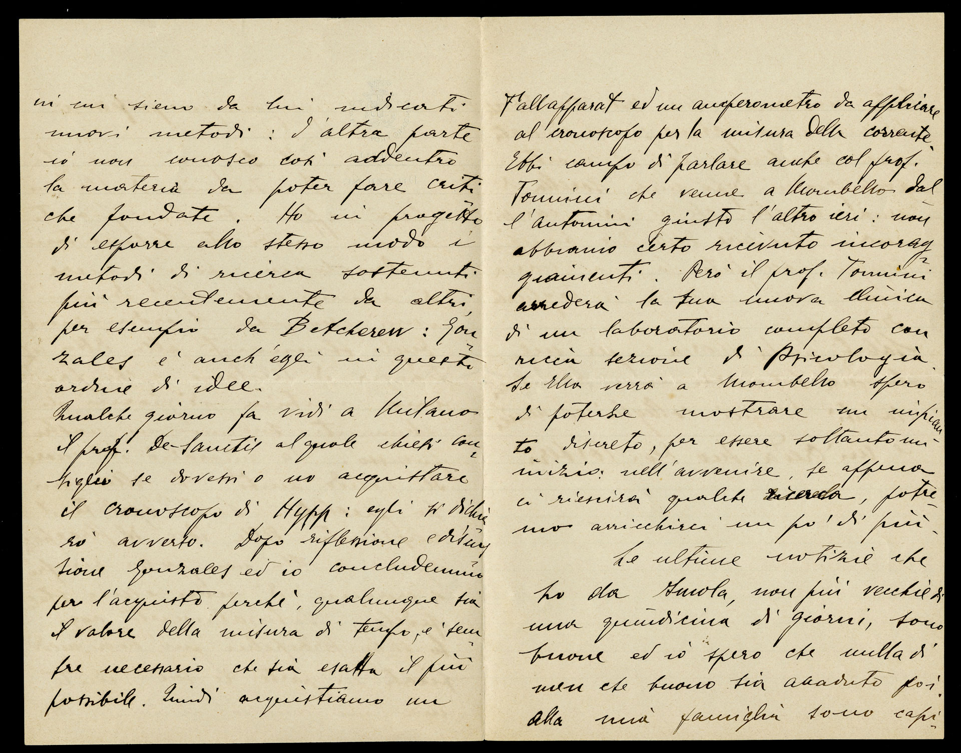 Lettera di Giuseppe Corberi a Giulio Cesare Ferrari