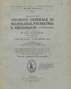 Archivio generale di neurologia, psichiatria e psicoanalisi