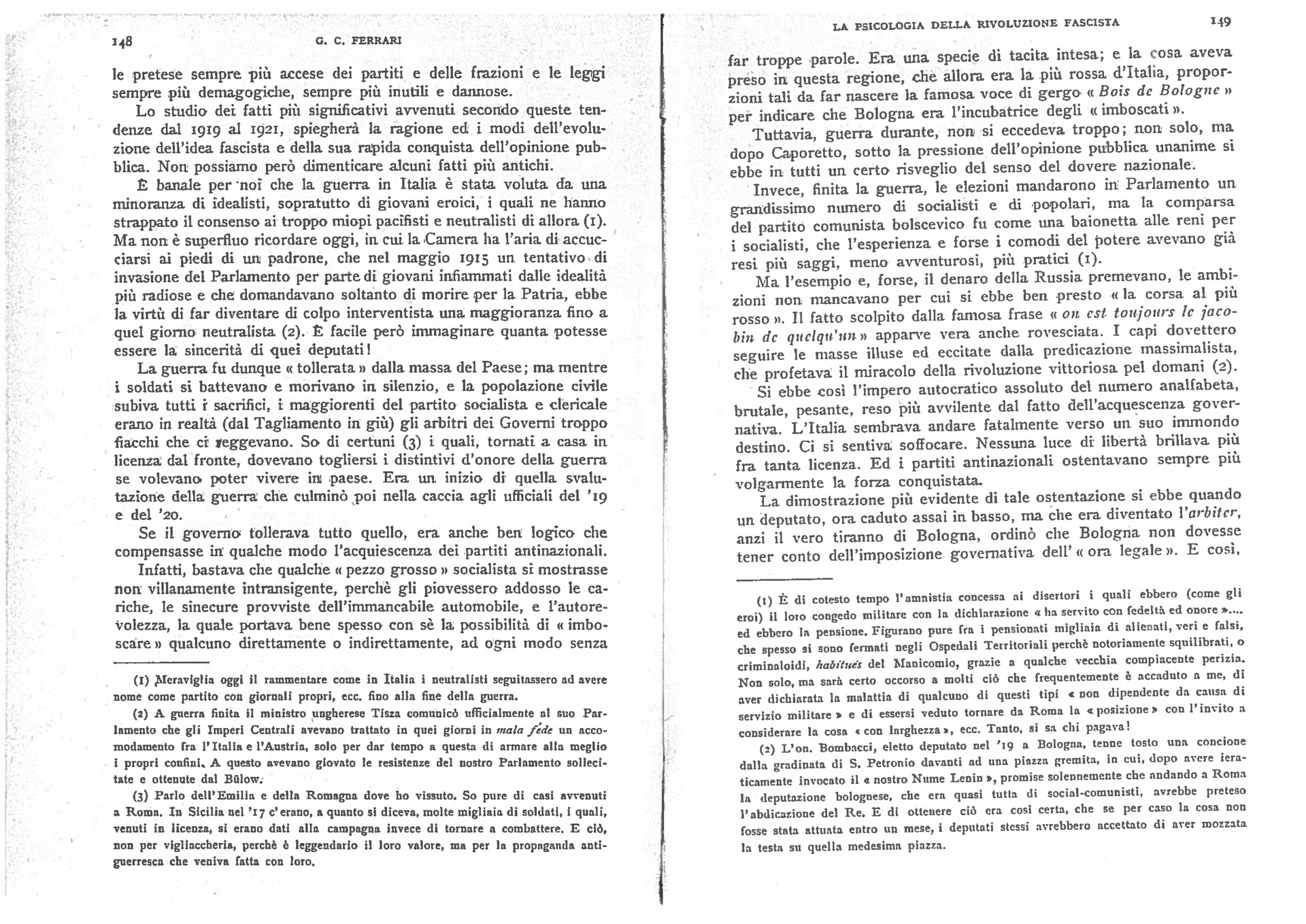 G.C. Ferrari (1922). La psicologia della rivoluzione fascista. Rivista di psicologia