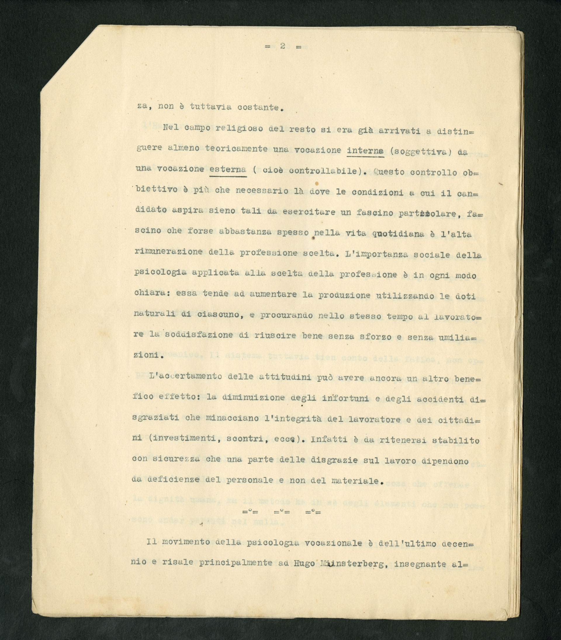 Relazione sullo stato attuale della psicologia delle attitudini, 1921, Giulio Cesare Ferrari e Giuseppe Corberi