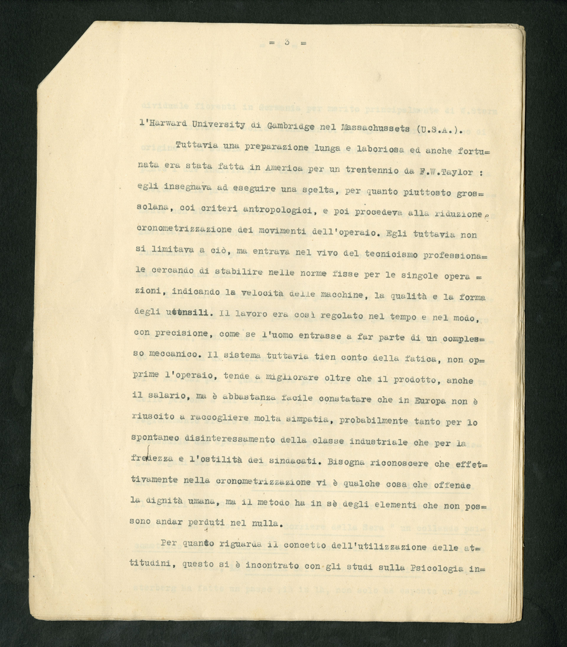 Relazione sullo stato attuale della psicologia delle attitudini, 1921, Giulio Cesare Ferrari e Giuseppe Corberi