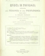 Rivista di psicologia applicata alla pedagogia e alla psicopatologia